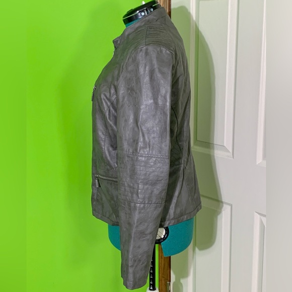 Xhilaration Gray Faux Leather Moto Jacket - Picture 3 of 6